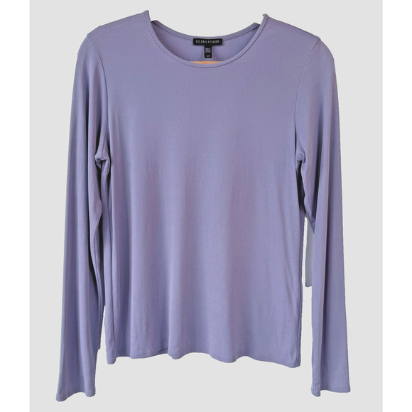 Eileen Fisher Tops - Eileen Fisher Silk Lavender Long Sleeve Small Shirt Layering Office